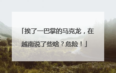 挨了一巴掌的马克龙，在越南说了些啥？危险！