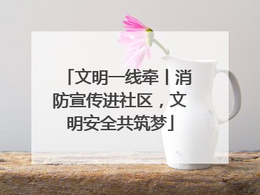 文明一线牵丨消防宣传进社区，文明安全共筑梦