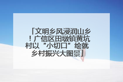 文明乡风浸润山乡！广信区田墩镇黄坑村以“小切口”绘就乡村振兴大图景