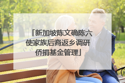 新加坡陈文确陈六使家族后裔返乡调研侨捐基金管理