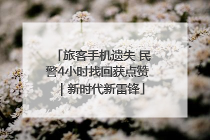 旅客手机遗失 民警4小时找回获点赞｜新时代新雷锋