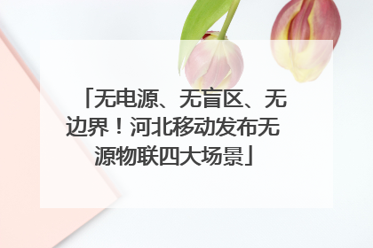 无电源、无盲区、无边界！河北移动发布无源物联四大场景