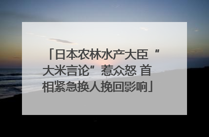 日本农林水产大臣“大米言论”惹众怒 首相紧急换人挽回影响