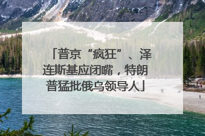 普京“疯狂”、泽连斯基应闭嘴，特朗普猛批俄乌领导人
