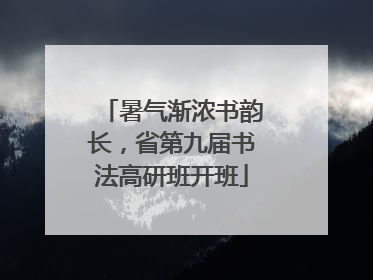 暑气渐浓书韵长，省第九届书法高研班开班