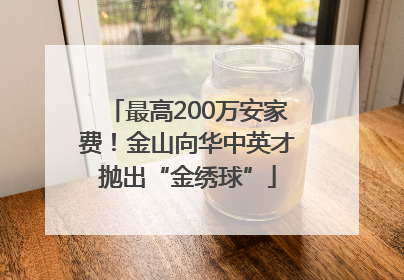 最高200万安家费！金山向华中英才抛出“金绣球”