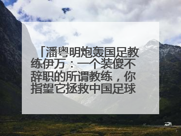 潘粤明炮轰国足教练伊万：一个装傻不辞职的所谓教练，你指望它拯救中国足球！此前曾多次发文评价国足