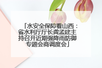 水安全保障看山西：省水利厅厅长龚孟建主持召开近期强降雨防御专题会商调度会