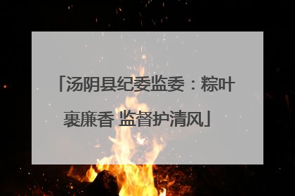 汤阴县纪委监委：粽叶裹廉香 监督护清风