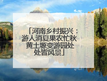 河南乡村振兴：游人消夏果农忙秋 黄土塬变游园处处皆风景