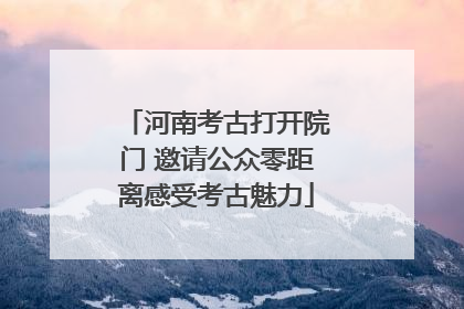 河南考古打开院门 邀请公众零距离感受考古魅力
