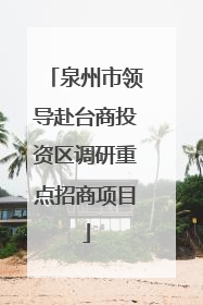 泉州市领导赴台商投资区调研重点招商项目