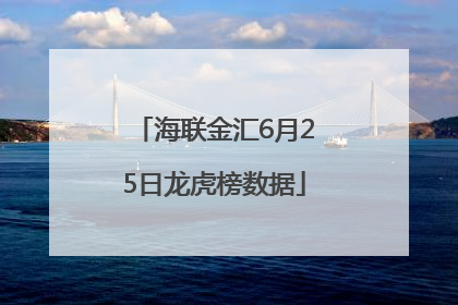 海联金汇6月25日龙虎榜数据