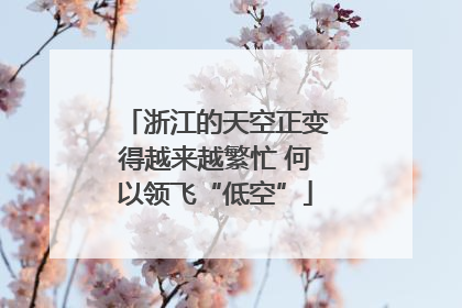浙江的天空正变得越来越繁忙 何以领飞“低空”