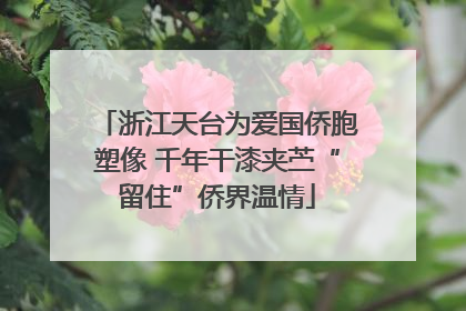 浙江天台为爱国侨胞塑像 千年干漆夹苎“留住”侨界温情