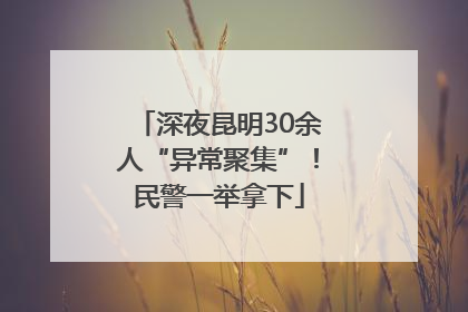 深夜昆明30余人“异常聚集”！民警一举拿下