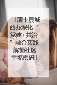 清丰县城西办深化“党建+共治”融合实践 解锁社区幸福密码
