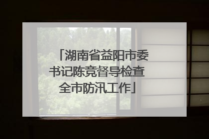 湖南省益阳市委书记陈竞督导检查全市防汛工作