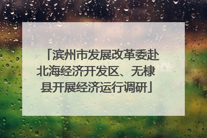 滨州市发展改革委赴北海经济开发区、无棣县开展经济运行调研