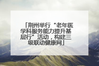 荆州举行“老年医学科服务能力提升基层行”活动，构建三级联动健康网