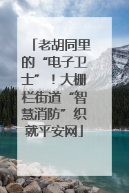 老胡同里的“电子卫士”！大栅栏街道“智慧消防”织就平安网