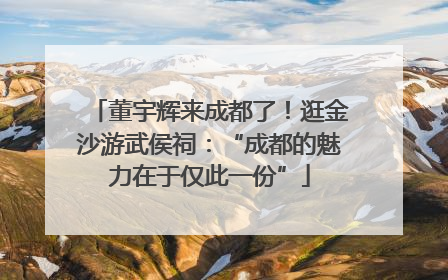 董宇辉来成都了！逛金沙游武侯祠：“成都的魅力在于仅此一份”