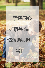 警民同心护萌兽 温情救助显担当