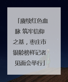 赓续红色血脉 筑牢信仰之基，枣庄市银龄榜样记者见面会举行