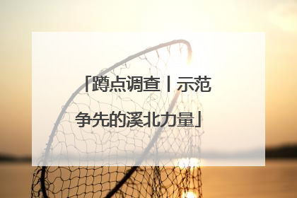 蹲点调查丨示范争先的溪北力量
