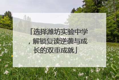 选择潍坊实验中学，解锁复读逆袭与成长的双重成就