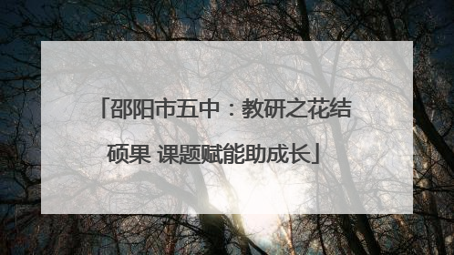 邵阳市五中：教研之花结硕果 课题赋能助成长