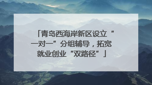 青岛西海岸新区设立“一对一”分组辅导，拓宽就业创业“双路径”
