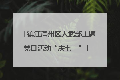镇江润州区人武部主题党日活动“庆七一”