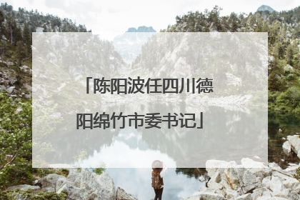 陈阳波任四川德阳绵竹市委书记