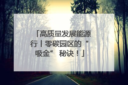 高质量发展能源行丨零碳园区的“吸金” 秘诀！