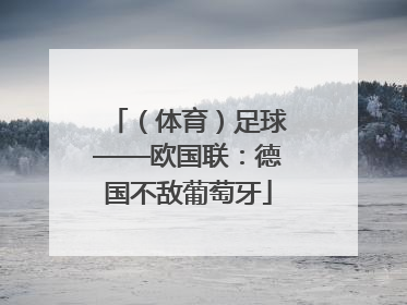 （体育）足球——欧国联：德国不敌葡萄牙