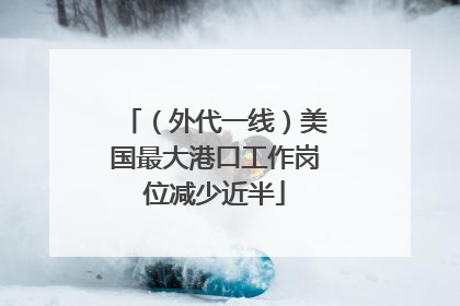 （外代一线）美国最大港口工作岗位减少近半
