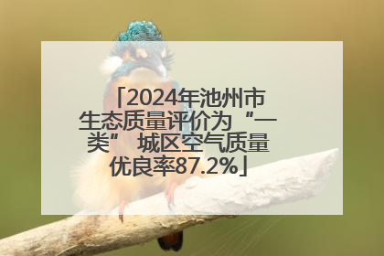 2024年池州市生态质量评价为“一类” 城区空气质量优良率87.2%