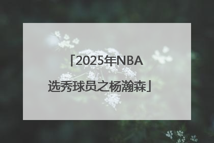 2025年NBA选秀球员之杨瀚森