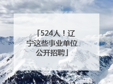 524人！辽宁这些事业单位公开招聘