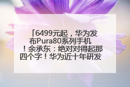 6499元起，华为发布Pura80系列手机！余承东：绝对对得起那四个字！华为近十年研发投入12490亿元